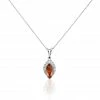 Histoire D'Or Collier Argent Blanc Enya Ambre
