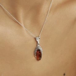 Histoire D'Or Collier Argent Blanc Enya Ambre 7 Histoire D'Or Collier Argent Blanc Enya Ambre -Colliers Fantaisie Soldes FACFBIY196 model1