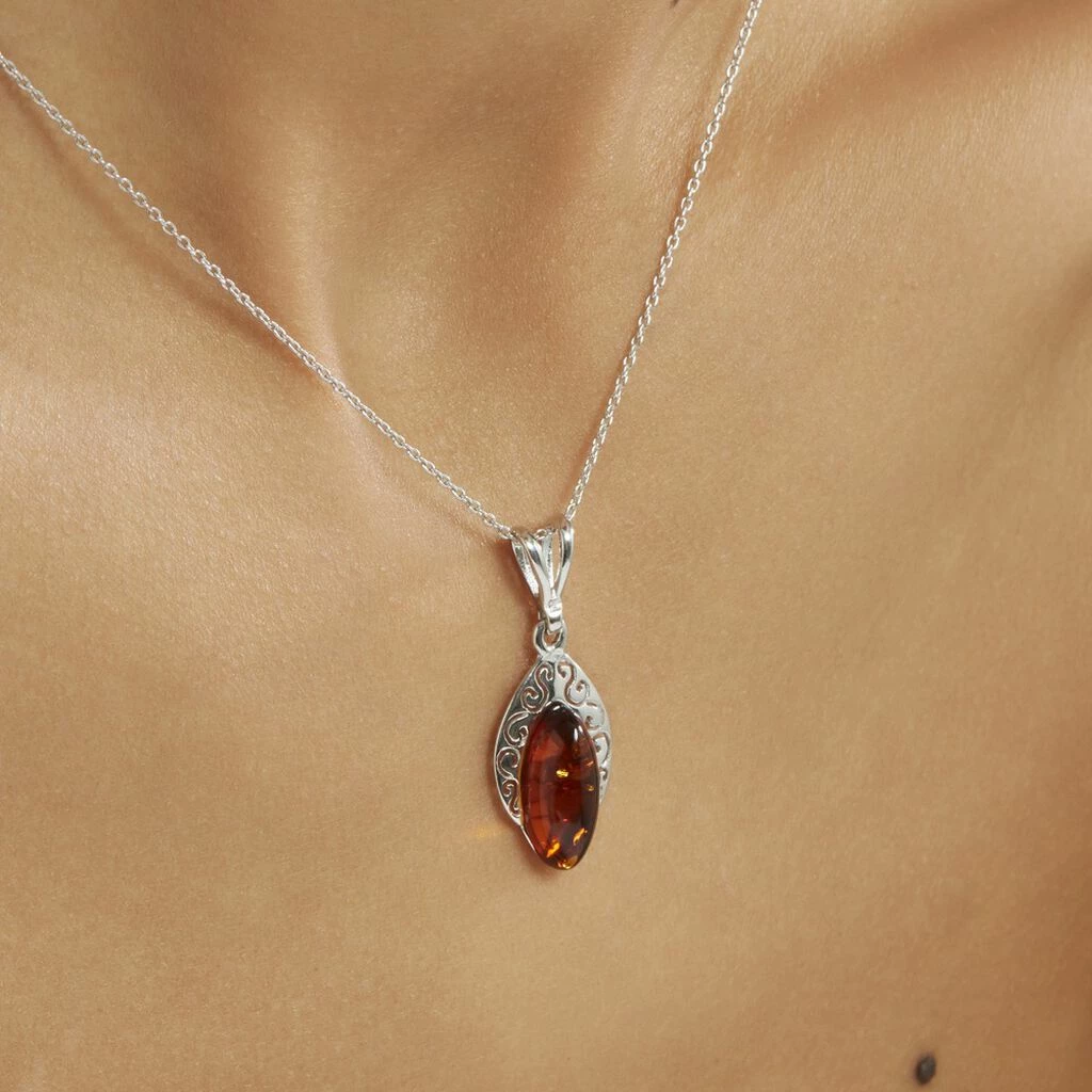 Histoire D'Or Collier Argent Blanc Enya Ambre 4 Histoire D'Or Collier Argent Blanc Enya Ambre – Image 4