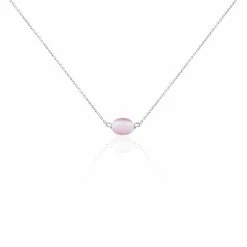 Histoire D'Or Collier Evren Argent Blanc Quartz Rose