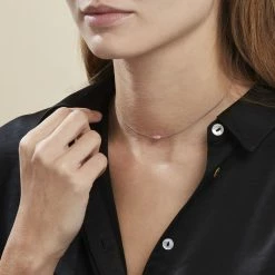 Histoire D'Or Collier Evren Argent Blanc Quartz Rose -Colliers Fantaisie Soldes FACFBQS021 model0