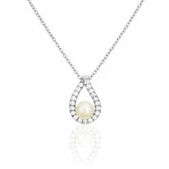 Histoire D'Or Collier Sohaliaae Argent Blanc Perle De Culture Et Oxyde De Zirconium