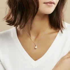 Histoire D'Or Collier Albine Argent Blanc Perle De Culture Et Oxyde De Zirconium -Colliers Fantaisie Soldes FACFBU2155 model0