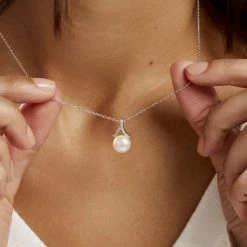 Histoire D'Or Collier Albine Argent Blanc Perle De Culture Et Oxyde De Zirconium -Colliers Fantaisie Soldes FACFBU2155 model1