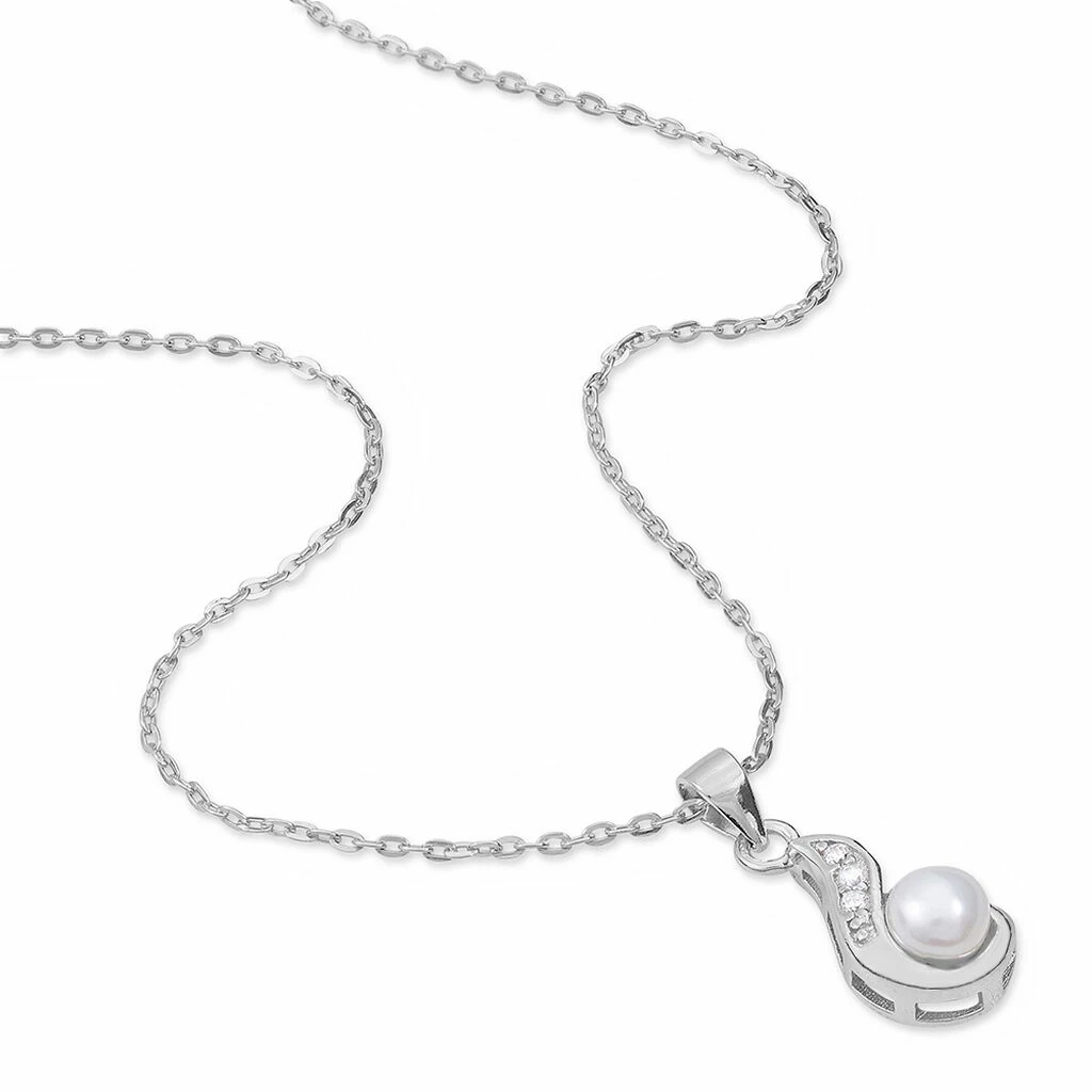 Histoire D'Or Collier Mellie Argent Blanc Perle De Culture Et Oxyde De Zirconium 2 Histoire D'Or Collier Mellie Argent Blanc Perle De Culture Et Oxyde De Zirconium – Image 2
