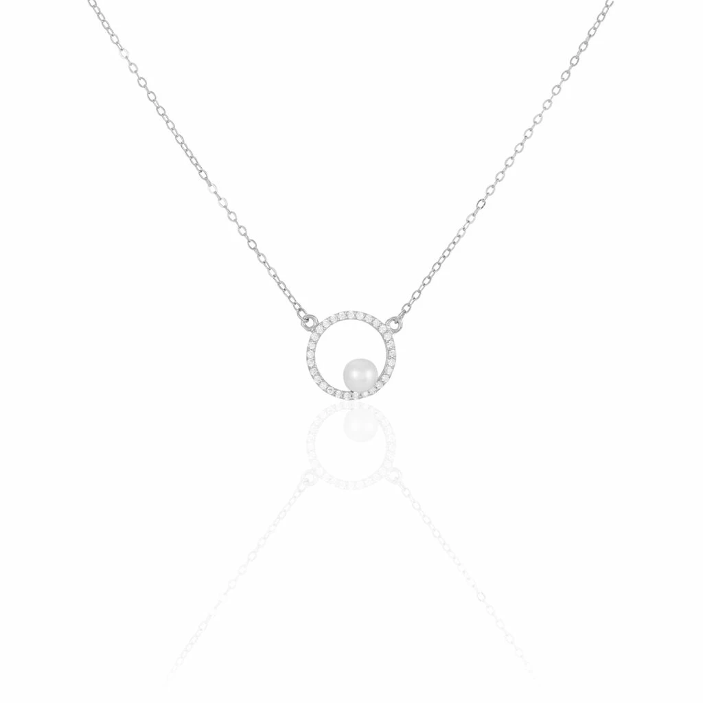Histoire D'Or Collier Marthe Argent Blanc Perle De Culture Et Oxyde De Zirconium 1 Histoire D'Or Collier Marthe Argent Blanc Perle De Culture Et Oxyde De Zirconium