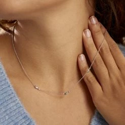 Histoire D'Or Boucles D'oreilles Puces Astria Argent Blanc -Colliers Fantaisie Soldes FACFBW018Y model1