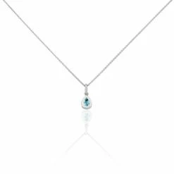 Histoire D'Or Collier Tania Argent Blanc Pierre De Synthese Et Oxyde De Zirconium
