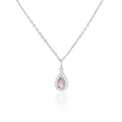 Histoire D'Or Collier Tania Argent Blanc Pierre De Synthese Et Oxyde De Zirconium