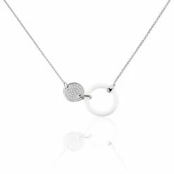 Histoire D'Or Collier Issara Argent Blanc Céramique Et Oxyde De Zirconium