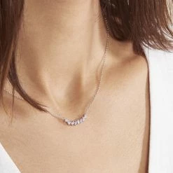 Histoire D'Or Collier Adonia Argent Blanc Oxyde De Zirconium Bleu -Colliers Fantaisie Soldes FACFBZB170 model1