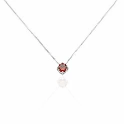 Histoire D'Or Collier Dwight Argent Blanc Oxyde De Zirconium Rouge