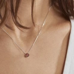 Histoire D'Or Collier Dwight Argent Blanc Oxyde De Zirconium Rouge -Colliers Fantaisie Soldes FACFBZR044 model1