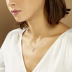 Histoire D'Or Collier Astre Argent Blanc Oxyde De Zirconium -Colliers Fantaisie Soldes FACFBZW10F model0