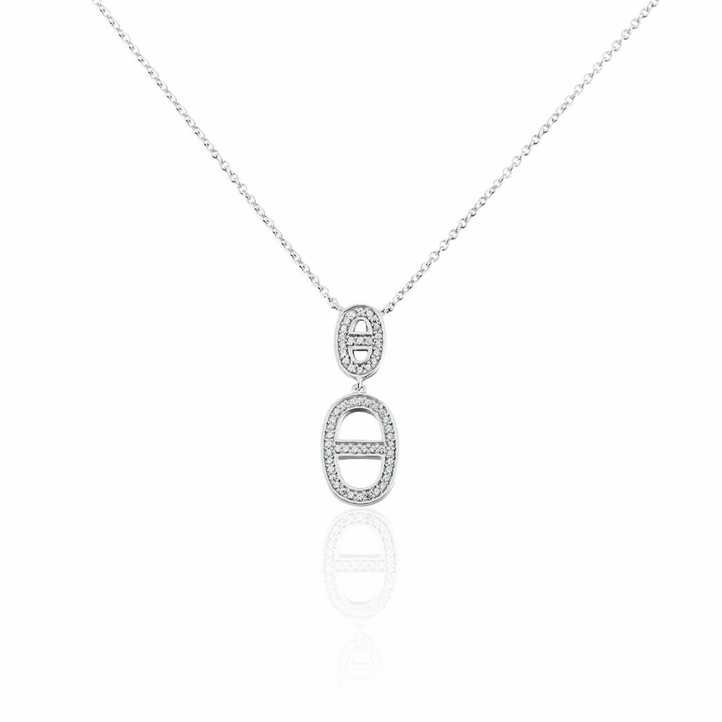 Histoire D'Or Collier Argent Blanc Caprina Oxydes De Zirconium 1 Histoire D'Or Collier Argent Blanc Caprina Oxydes De Zirconium