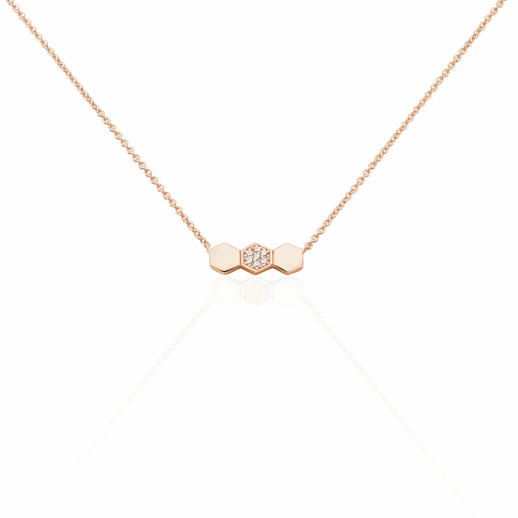 Histoire D'Or Collier Onaissa Argent Rose Oxyde De Zirconium 1 Histoire D'Or Collier Onaissa Argent Rose Oxyde De Zirconium