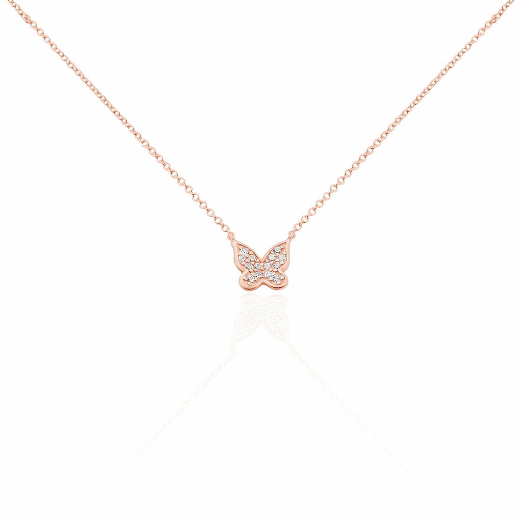 Histoire D'Or Collier Argent Rose Anne-lise Oxyde De Zirconium 1 Histoire D'Or Collier Argent Rose Anne-lise Oxyde De Zirconium