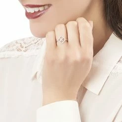 Histoire D'Or Bague Rose Argent Blanc Oxyde De Zirconium -Colliers Fantaisie Soldes FADFBZW16B model0
