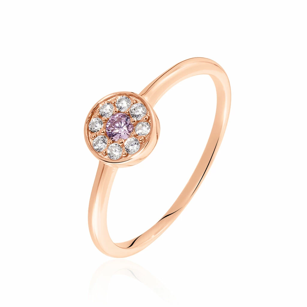 Histoire D'Or Bague Auxana Argent Rose Oxyde De Zirconium 1 Histoire D'Or Bague Auxana Argent Rose Oxyde De Zirconium