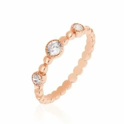 Histoire D'Or Bague Fahriye Argent Rose Oxyde De Zirconium