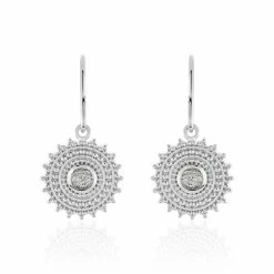 Histoire D'Or Boucles D'oreilles Pendantes Nyoko Argent Blanc Labradorite
