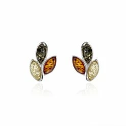 Histoire D'Or Boucles D'oreilles Puces Argent Blanc Claudetteae Ambres