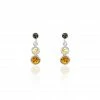 Histoire D'Or Boucles D'oreilles Argent Blanc Rosalie Ambres