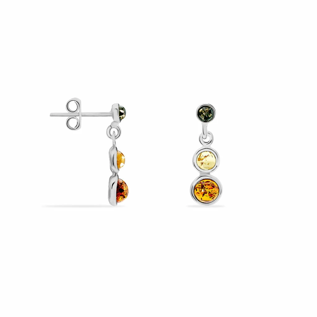 Histoire D'Or Boucles D'oreilles Argent Blanc Rosalie Ambres 2 Histoire D'Or Boucles D'oreilles Argent Blanc Rosalie Ambres – Image 2
