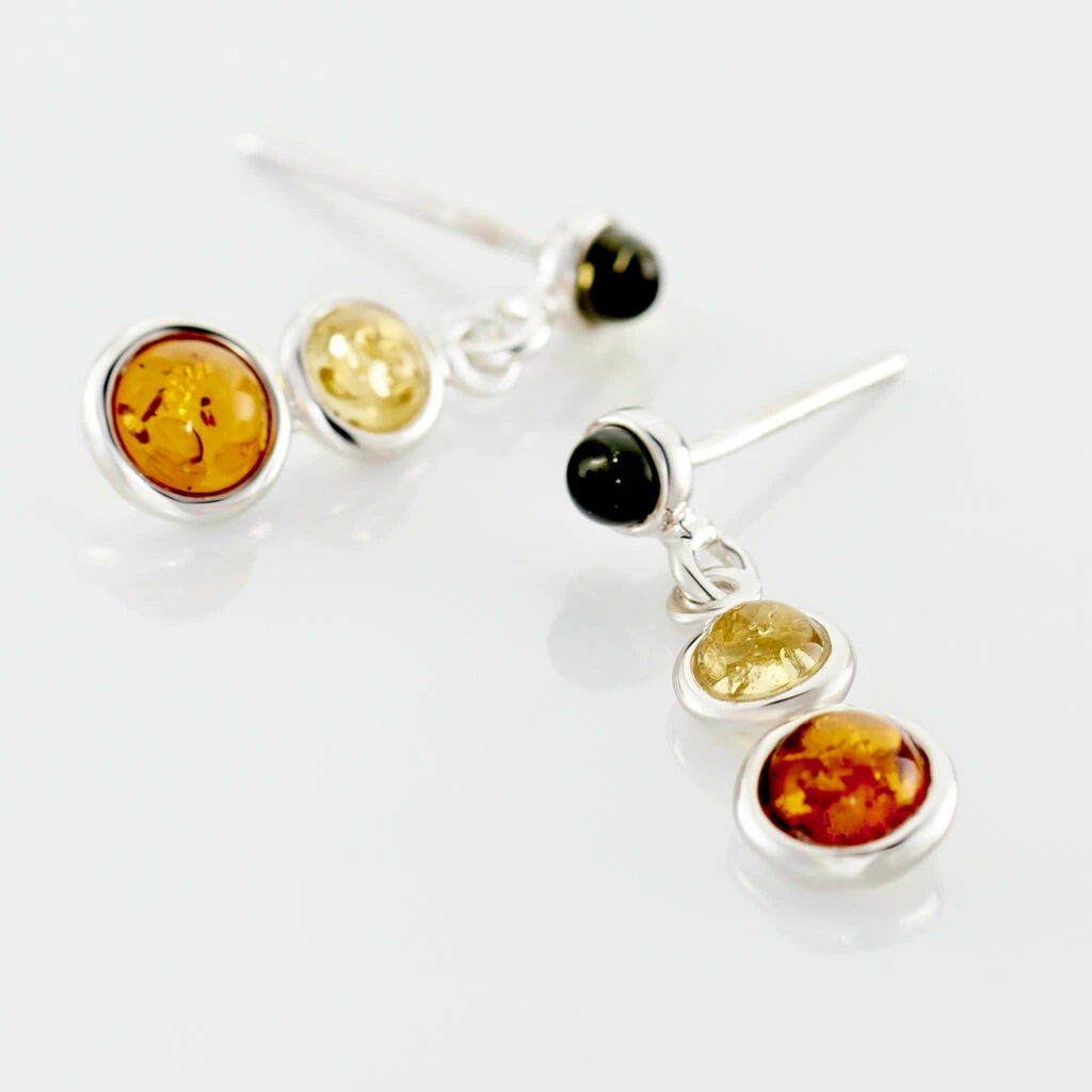 Histoire D'Or Boucles D'oreilles Argent Blanc Rosalie Ambres 3 Histoire D'Or Boucles D'oreilles Argent Blanc Rosalie Ambres – Image 3