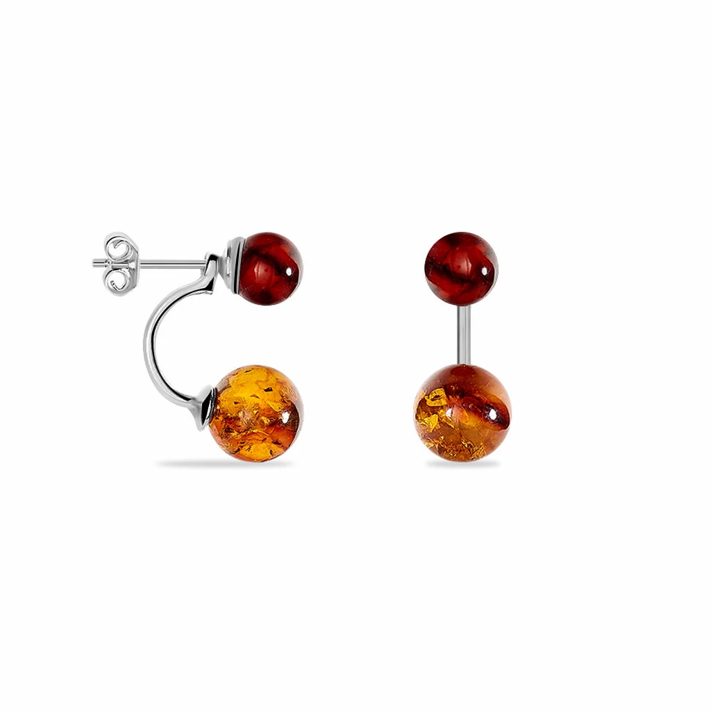 Histoire D'Or Bijoux D'oreilles Belma Argent Blanc Ambre 2 Histoire D'Or Bijoux D'oreilles Belma Argent Blanc Ambre – Image 2