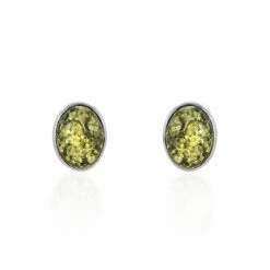 Histoire D'Or Boucles D'oreilles Puces Argent Blanc Anise Ambre