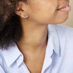 Histoire D'Or Boucles D'oreilles Puces Argent Blanc Anise Ambre -Colliers Fantaisie Soldes FAOFBIV107 model0