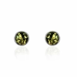 Histoire D'Or Boucles D'oreilles Puces Argent Blanc Acacia Ambre