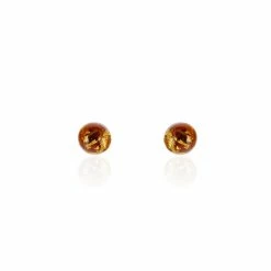 Histoire D'Or Boucles D'oreilles Puces Brunhild Argent Blanc Ambre