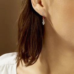 Histoire D'Or Boucles D'oreilles Pendantes Nolana Argent Blanc Ambre -Colliers Fantaisie Soldes FAOFBIY197 model0