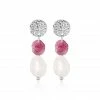 Histoire D'Or Boucles D'oreilles Pendantes Arcelia Argent Blanc Quartz Tourmaline