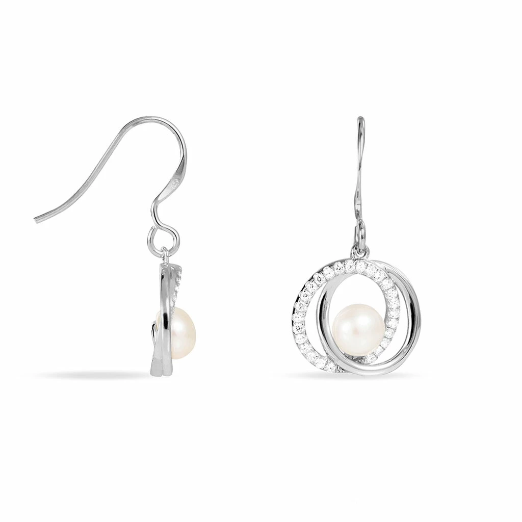 Histoire D'Or Boucles D'oreilles Pendantes Laury Argent Perle De Culture Et Oxyde 2 Histoire D'Or Boucles D'oreilles Pendantes Laury Argent Perle De Culture Et Oxyde – Image 2