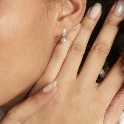 Histoire D'Or Boucles D'oreilles Pendantes Providence Argent Perle De Culture Oxyde -Colliers Fantaisie Soldes FAOFBU2091 model1