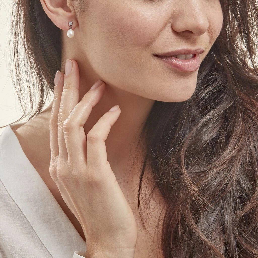 Histoire D'Or Boucles D'oreilles Pendantes Dolores Argent Perle De Culture Et Oxyde 4 Histoire D'Or Boucles D'oreilles Pendantes Dolores Argent Perle De Culture Et Oxyde – Image 4