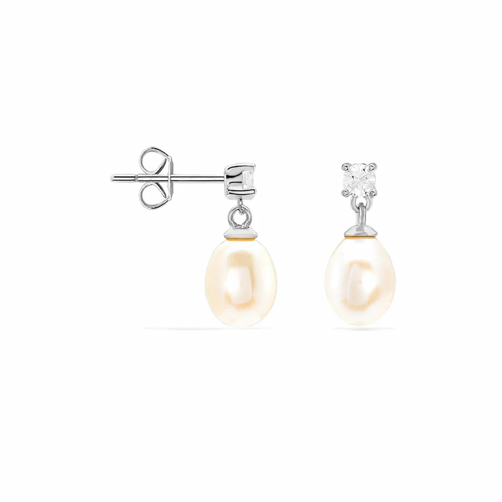 Histoire D'Or Boucles D'oreilles Pendantes Dolores Argent Perle De Culture Et Oxyde 2 Histoire D'Or Boucles D'oreilles Pendantes Dolores Argent Perle De Culture Et Oxyde – Image 2