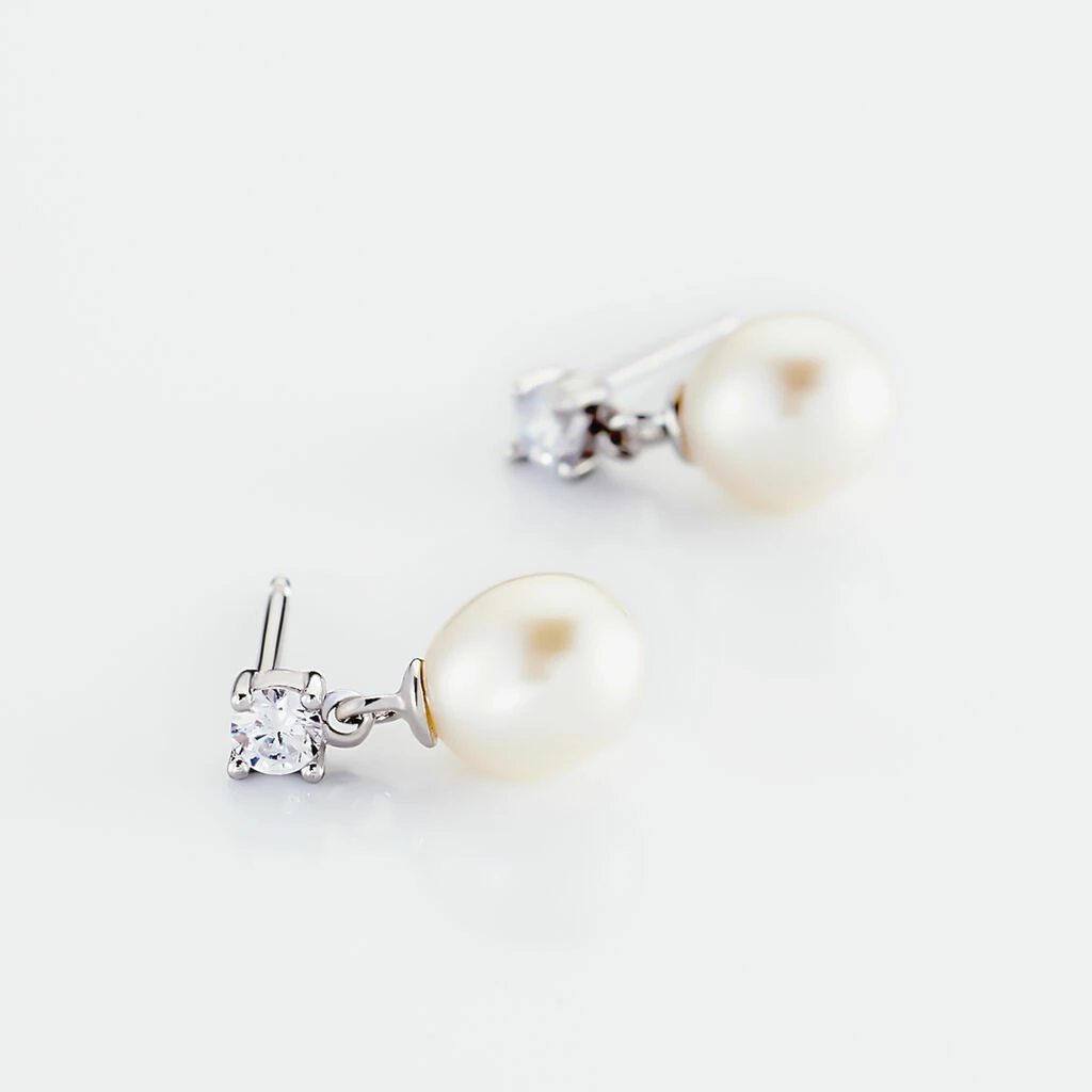 Histoire D'Or Boucles D'oreilles Pendantes Dolores Argent Perle De Culture Et Oxyde 3 Histoire D'Or Boucles D'oreilles Pendantes Dolores Argent Perle De Culture Et Oxyde – Image 3