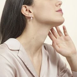 Histoire D'Or Boucles D'oreilles Pendantes Melya Argent Perle De Culture Et Oxyde -Colliers Fantaisie Soldes FAOFBU2136 model0