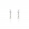 Histoire D'Or Boucles D'oreilles Pendantes Giacobbe Argent Blanc Perle De Culture