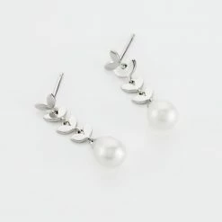 Histoire D'Or Boucles D'oreilles Pendantes Giacobbe Argent Blanc Perle De Culture -Colliers Fantaisie Soldes FAOFBUW137 view2