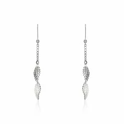 Histoire D'Or Boucles D'oreilles Pendantes Fabia Argent Blanc