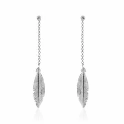 Histoire D'Or Boucles D'oreilles Pendantes Euriell Argent Blanc