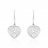 Histoire D'Or Boucles D'oreilles Pendantes Aelaig Argent Blanc