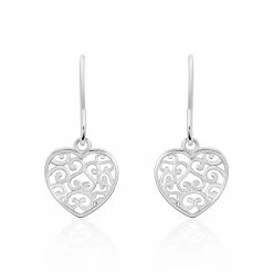 Histoire D'Or Boucles D'oreilles Pendantes Aelaig Argent Blanc