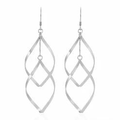 Histoire D'Or Boucles D'oreilles Pendantes Lisi Argent Blanc