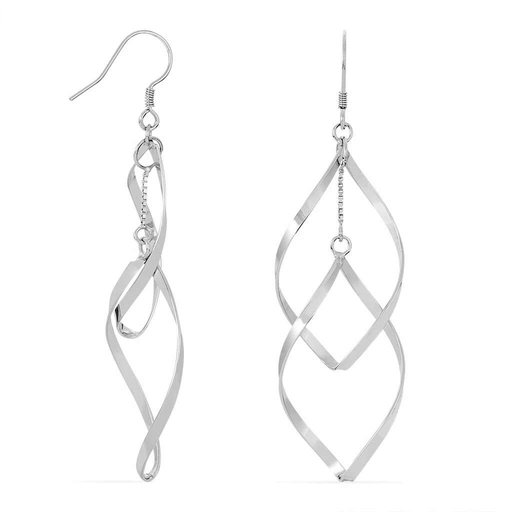 Histoire D'Or Boucles D'oreilles Pendantes Lisi Argent Blanc 2 Histoire D'Or Boucles D'oreilles Pendantes Lisi Argent Blanc – Image 2